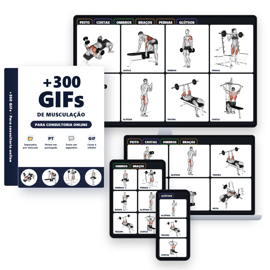 +300 GIFs de musculação para consultoria online